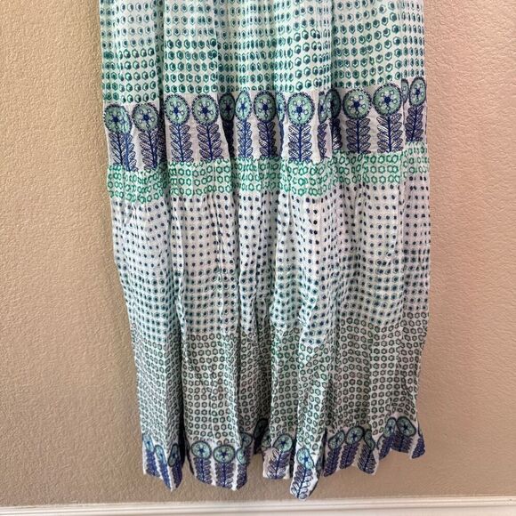 Tuckernuck Oliphant Strappy Maxi Dress Astrid Size XXS White Blue Embroidered - Picture 4 of 16